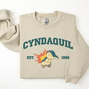 Cyndaquil T-Shirt, Sweatshirt, Hoodie, Pkm Characters Shirt, Anime Shirt, Unisex Sweater Pullover Tee, Gift for Anime Lovers