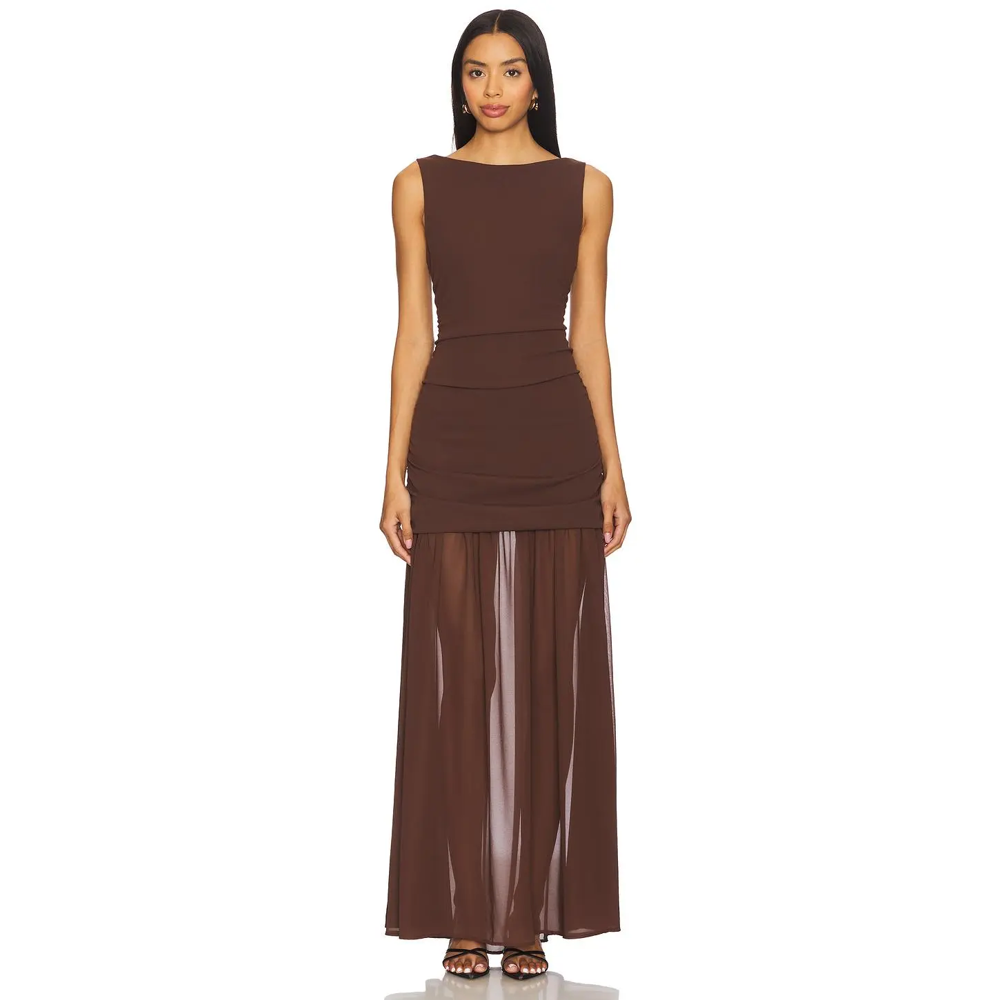 Show Me Your Mumu Aria Maxi Dress in Chocolate