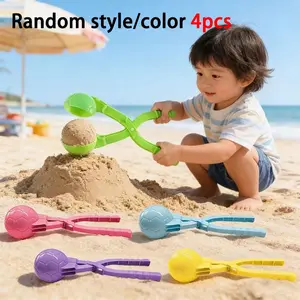 4-Pack Assorted Snowball Maker Toys, Winter Snow Sculpting Tools, Durable Plastic, Perfect for Snowball Fights and Summer Beach