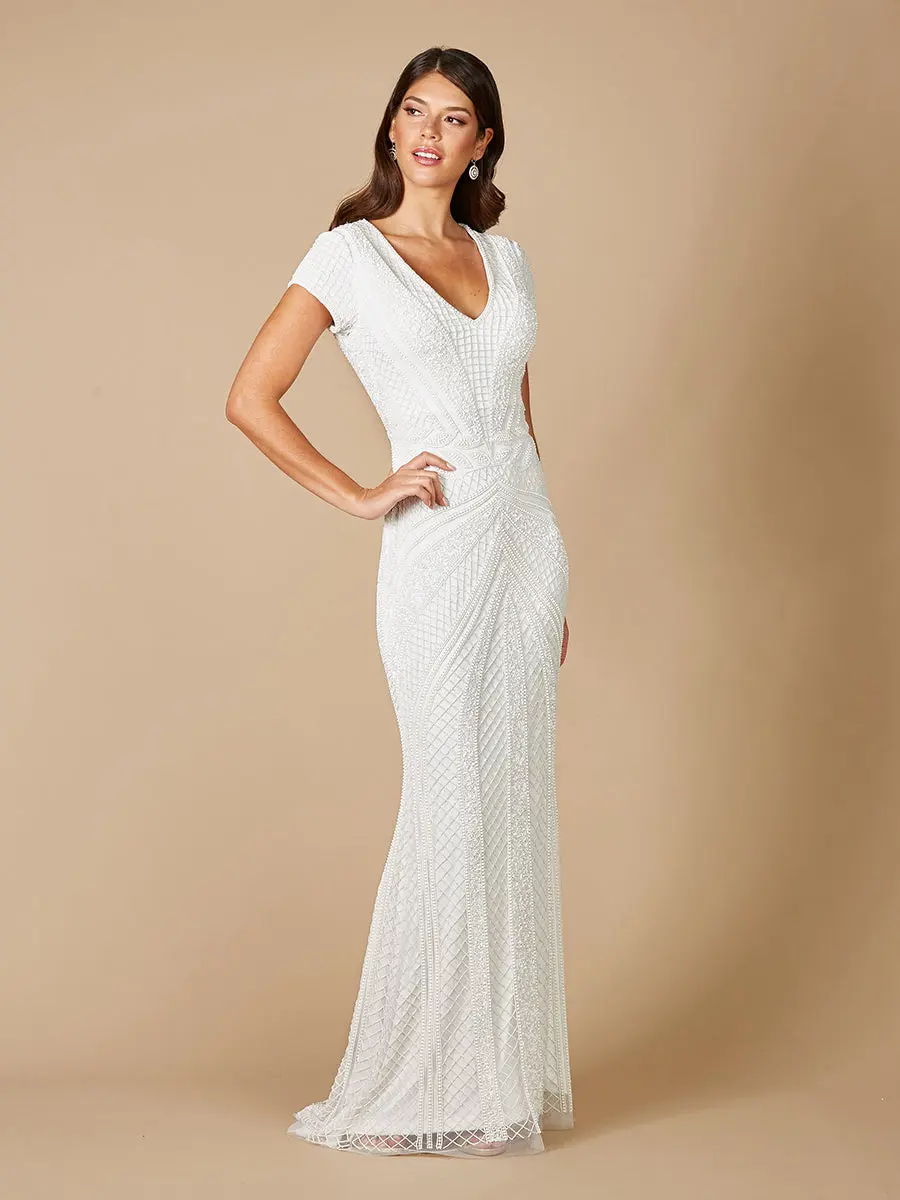 Lara Flavia Fitted Beaded Wedding Gown Lara Flavia Fitted Beaded Wedding Gown