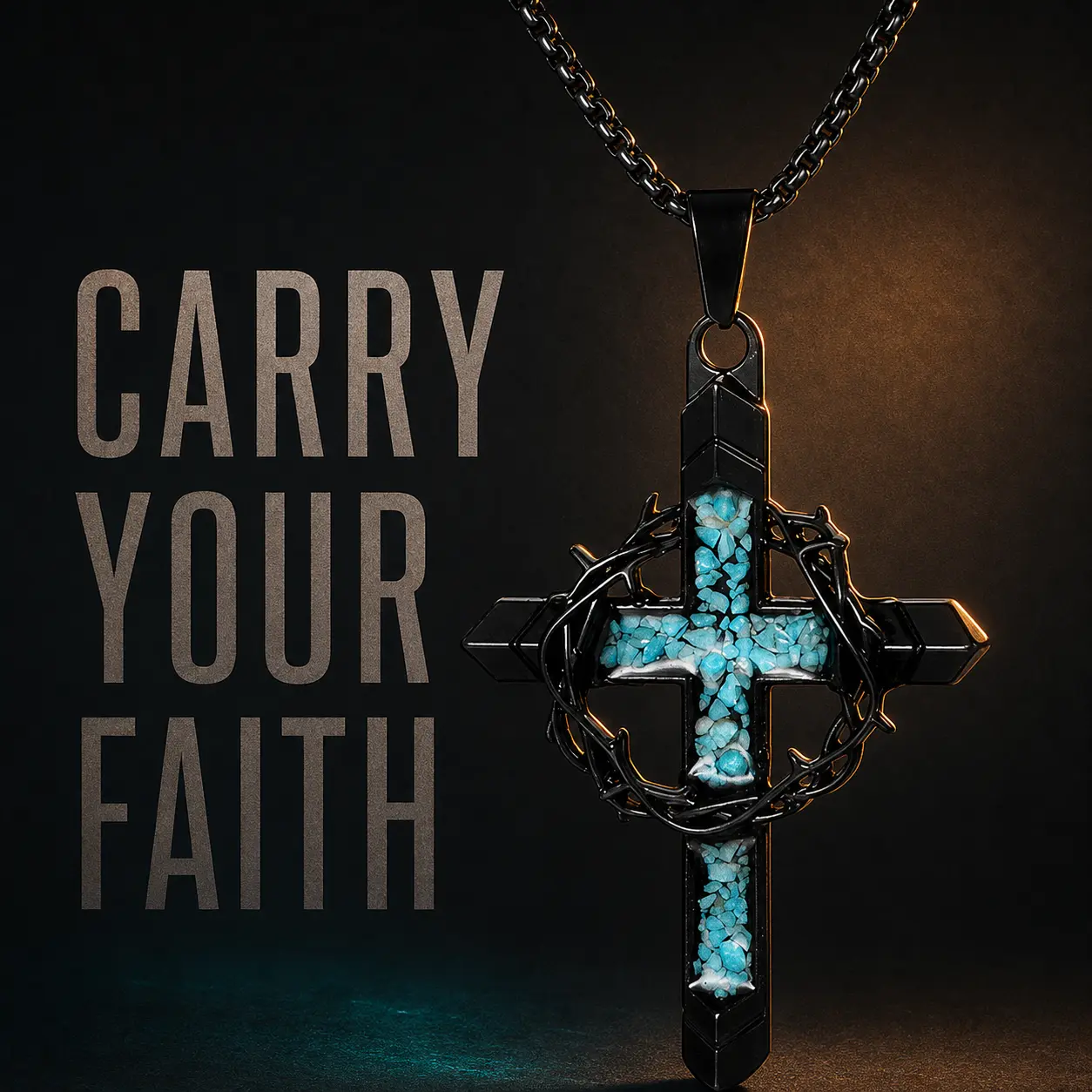 Vintage Thorn Cross Necklace, Dark Gothic Cross Pendant Chain for Men Women, Antique Style Stainless Steel Jewelry, Punk Hip Hop Statement Necklace, Alternative Fashion Accessories Gift