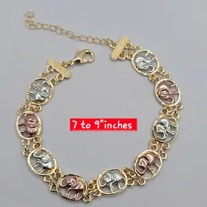 ELEPHANT'S beautiful bracelets fancy colors three tones gold-plated 7 to 9"inches adjustable