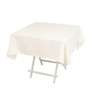 Cotton Blend 54"x54" Square Tablecloth Ivory - Wrinkle-Resistant Table Cover