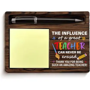 Thank You Teacher Gifts for Women Men Sticky Note Holder Teachers Appreciation Gifts the Influence of a Great Teacher Can Never Be Erased Self-Stick Note Pad Holders Home Office Decor