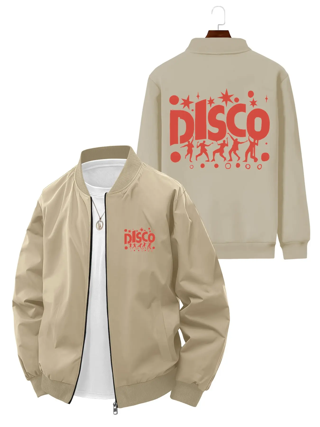 Retro Trendy Disco Printed Jacket for Daily Casual Street Style and Fashionable Outfits
