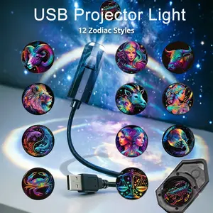 Must-Have! 12 Zodiac USB Neon Projector – 360° Adjustable Ambient Light for Cars and Bedrooms (Includes All Signs!)Transform Your Space! 12 Constellation Projector Lights | Colorful Neon Decor for Rooms and Cars | Perfect Gift Idea