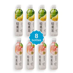 HEYTEA Light Fruit Tea Drink Multipack (Pomelo Oolong Tea & Peach Cranberry Green Tea) - Low Sugar, Low Cal, Zero Fat Beverage, 8 Packs