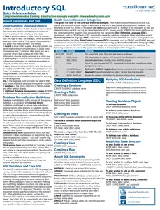 Introductory SQL Quick Reference Guide