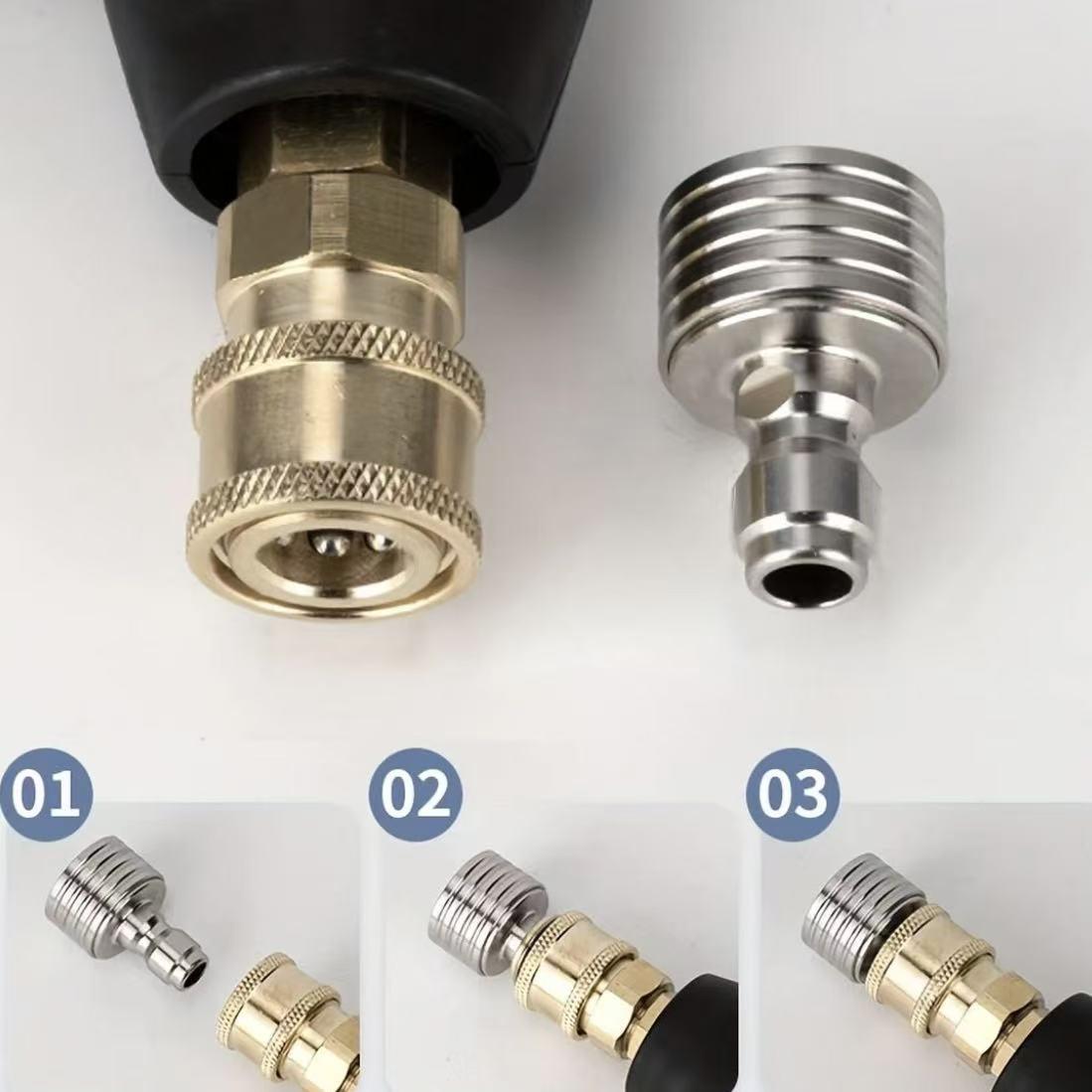 High-pressure cleaner nozzle, Spray nozzletips, suitable for car cleaning, gardens,driveways, Quick connect/disconnect,compatible with high-pressure cleaners andextension tubes, High Flow Nozzle