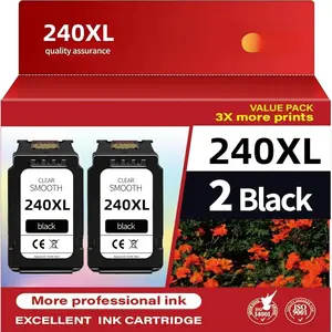 240XL Black Ink  Replacement for  PG-240XL PG-240, 2 Pack Black Ink for PIXMA MG3620 MG3520 MG3522 MG2120 MX452 MX472 MX512 MX532 TS5120 Printers
