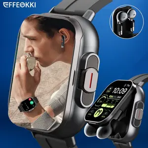 EFFEOKKI 2 in 1 Smartwatch with Earbuds built in Wireless Make Answer Call Watch NFC Fitness Tracker Multi Sport Modes for Men Women Compatible with Android iOS, Perfect Gift for Dad, Husband on Holidays & Birthdays