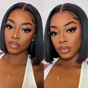 Women'S 13x4 High-Density Full Lace Bob Wig - 150% Density Straight Hair, Pre-Pulled & Pre-Cut Lace Wig with Natural Look, No Adhesive Needed, Lace Wig, Event Hairpiece, Secure Fit Wig, Highdensity Hairpiece