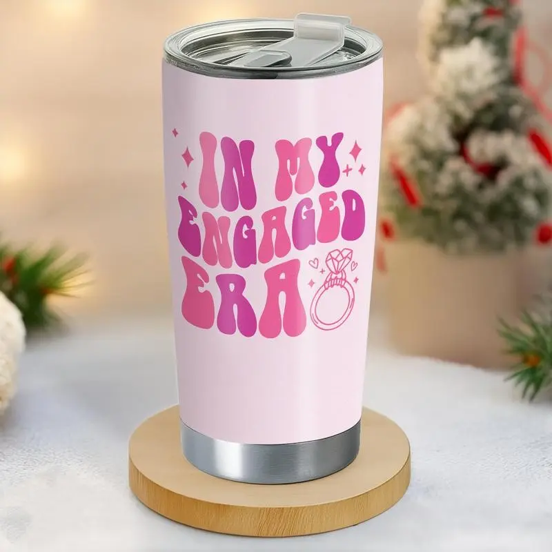 In My Engaged Era 20oz Tumbler, Bride-to-Be Stainless Steel Travel Cup with Ring Design, Engagement Gift for Future Mrs, Bridal Shower & Wedding Keepsake, Anniversary Valentine Gifts For Wife Women, Wife Gifts from Husband