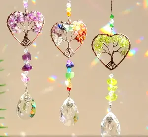 Crystal Tree of Life Heart Suncatcher