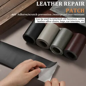 Self-Adhesive Leather Repair Patch ,Waterproof Cuttable Leather Repair Tape for Sofa, Couch,Car Seat & Furniture,Durable Leatherette Upholstery Sticker for Cracks,Peeling,Scratches & DIY Home Repair