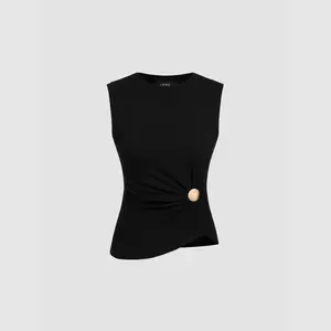 Women's Sleeveless Plain Cider Tank Top - Round Neckline, 2 Colors, Size Range 2-26