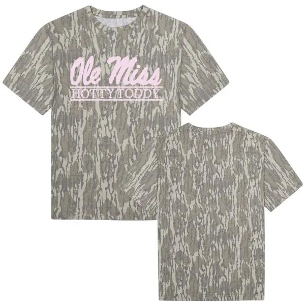 Pink Ole Miss Hotty Toddy Camo Shirt, Aesthetic Camouflage Rebels Tee, Cute Mississippi Gameday Top, Pink Script Hotty Toddy Camo Tee Casual Tshirt