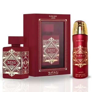Lattafa Bade'e Al Oud Sublime Value Pack - Unisex Woody & Aromatic Luxury Fragrances Set: 100ML (3.4 OZ) EDP Spray, 200ML (6.7 OZ) Deodorant Spray