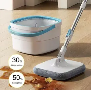 Compact Mop and Bucket Set with Round Stable Design, Efficient Floor Cleaning System for Hard Floors, Easy Storage Ideal for Small Spaces