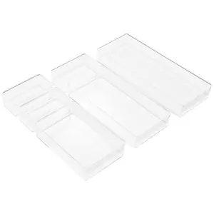 Sorbus Clear Ac rylic 6-Piece K itchen Drawer O rganizer Set