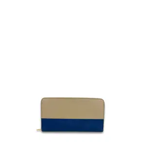 Pre-owned Celine Leather Small Leather Goods Bicolor Zipper Wallet