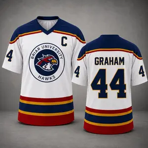 White Briar University Hawks Hockey Jersey, Di Laurentis Hockey Romance Jersey, Off Campus Bookish Apparel, Garrett Graham, Logan, Tucker