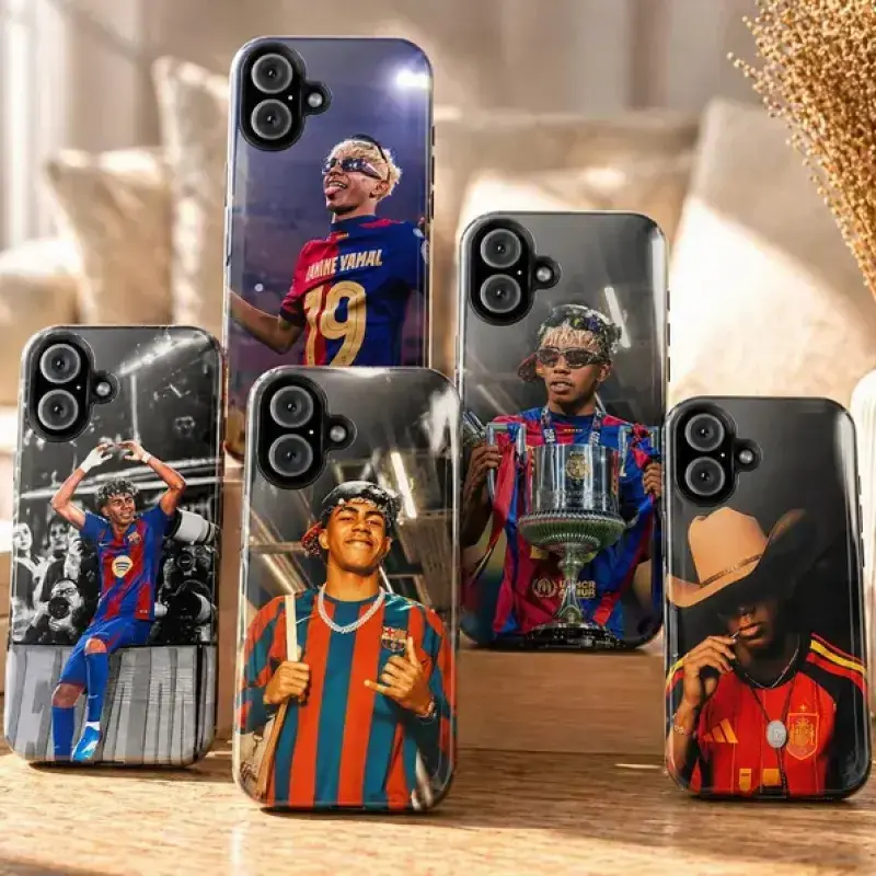 Lamine Yamal Phone Case Soccer Player Cover Custom Fit for iPhone 17, 16, 15, 14, 13, 12, 11 Pro Max Plus, suitable for both men and women Pitch Soccer Aesthetic Heavy Impact Defender Case