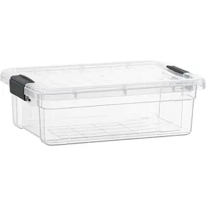 10 Qt Clear Plastic Storage Bins with Lids and Latches Organizing Containers Stackable Plastic Bin for Home Garage School and Office
