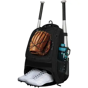 Youth Baseball Bag - Bat Backpack for Baseball, T-Ball & Softball Equipment & Gear, Bat & Glove Holder Gift