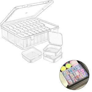 Mini Jewelry Storage Box, 1 Set Jewelry Organizer with Lid, Rectangular Container for Craft Supplies, DIY Crafts, Jewelry Storage