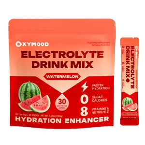 OXYMOOD Sugar-Free  Hydration Multiplier – Watermelon – Hydration Powder Packets | Electrolyte Powder Drink Mix | Convenient Single-Serving Sticks | 8 Vitamins & Nutrients | 1 Pack (30 Servings)