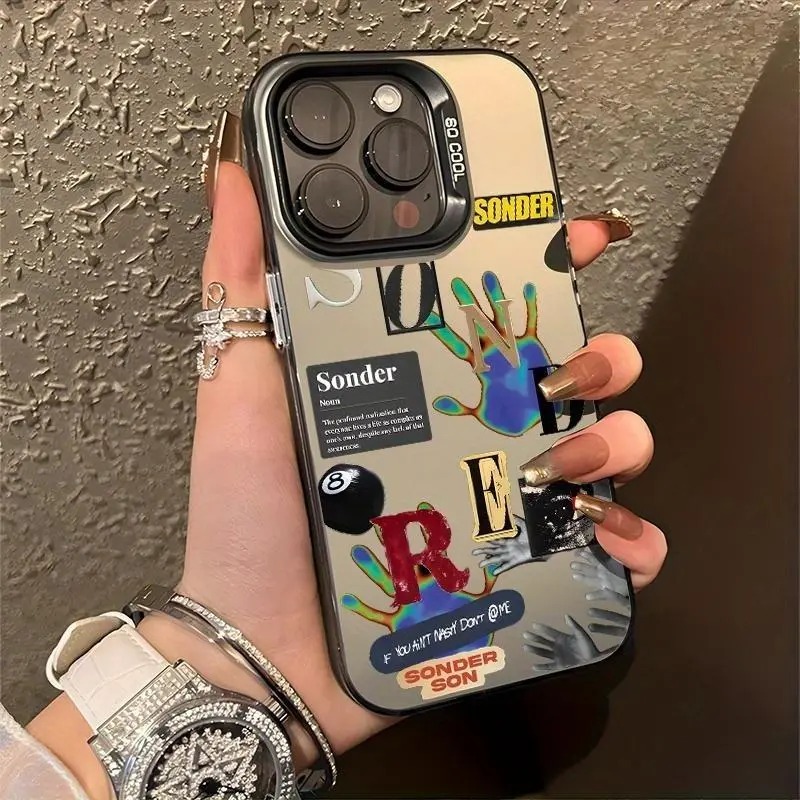 Sonder Poster Aesthetic Phone Case For Iphone 16 11 15 14 13 12 Pro Max Plus Case Black And Silvery Shockproof Phone Cases Birthday Christmas Gifts For Fans Teens Cover Protector