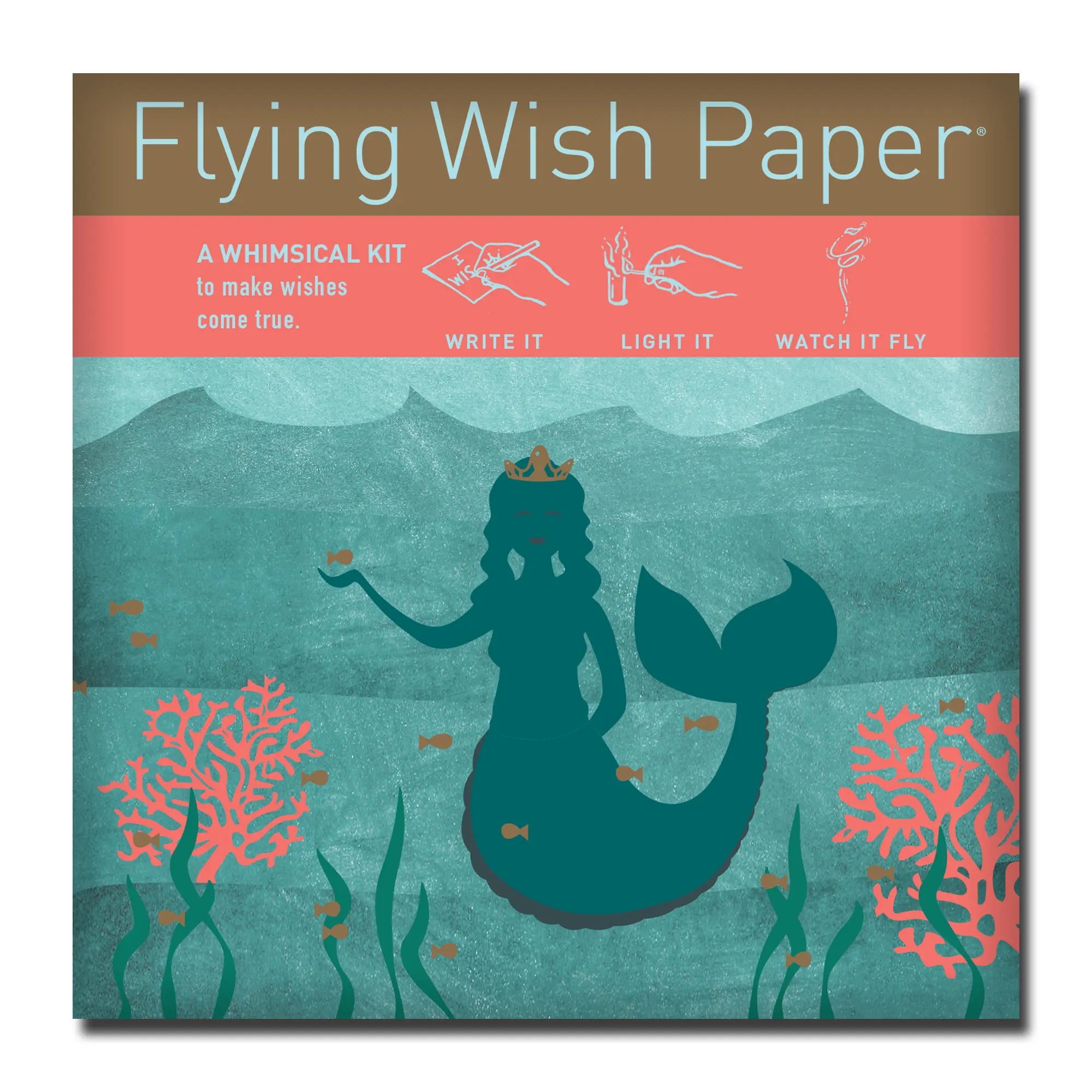 MERMAID Flying Wish Paper - Underwater Dreams That Surface & Soar | Oceanic Themed Whimsical Kit - Write it, Light it, Watch it Fly – Magical Creative Activity for Beach Party, Pool Fun & Celebrations - Gift Set
