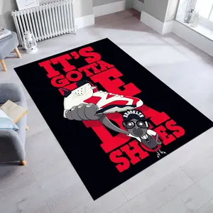 Sneakers Rug,Basketball Shoes Rug,Living Room Rug,Area Rug,Minimalist Rug,Cool Sneakers,Black Rug,Awesome Room Rug,Kids Room Rug