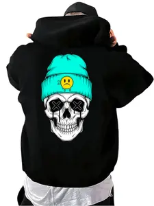 Sudadera Canguro with Unique Calavera Design on Back Polar Fleece Lined for Warmth and Comfort Casual Wear Layering Piece