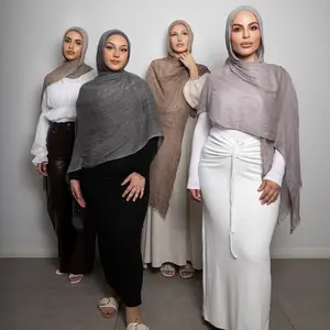 Dubai Muslim Women Cotton Rayon Crinkle Hijab Turban