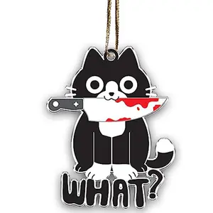 Tuxedo Cat Ornament - Black and White Christmas Decoration - Bicolor Xmas Ornament Gift Tree