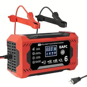 EAFC 12V 6A Full Automatic Car Battery Charge Device Digital Pulse Repair Charger Intelligent Power Charge Pulse Repairing Chargers