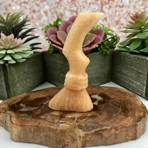 ORANGE JADE BROOM CARVING