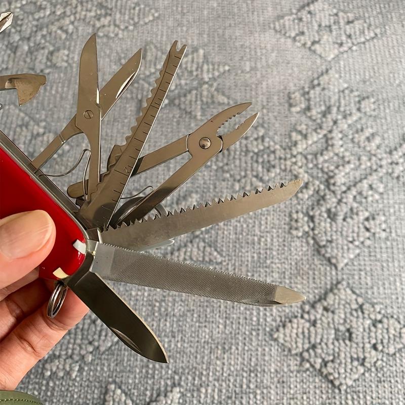 17 IN 1 Multi-Function Swiss Knife Tool, Portable Folding Knife with Pliers, Scissors, Magnifying Glass, Pocket Camping Knife Set, Multi-Function Screwdriver Tactical Equipment