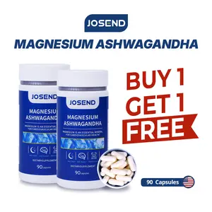 JOSEND Deep Sleep & Calm Mood | Magnesium & Ashwagandha Formula | 90 Capsules| Supports Heart Health, Reduces Stress, Enhances Memory & Energy | Natural Formula, Made in USA