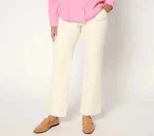 Isaac Mizrahi Live! Petite Colored Denim Straight-Leg Utility Jeans
