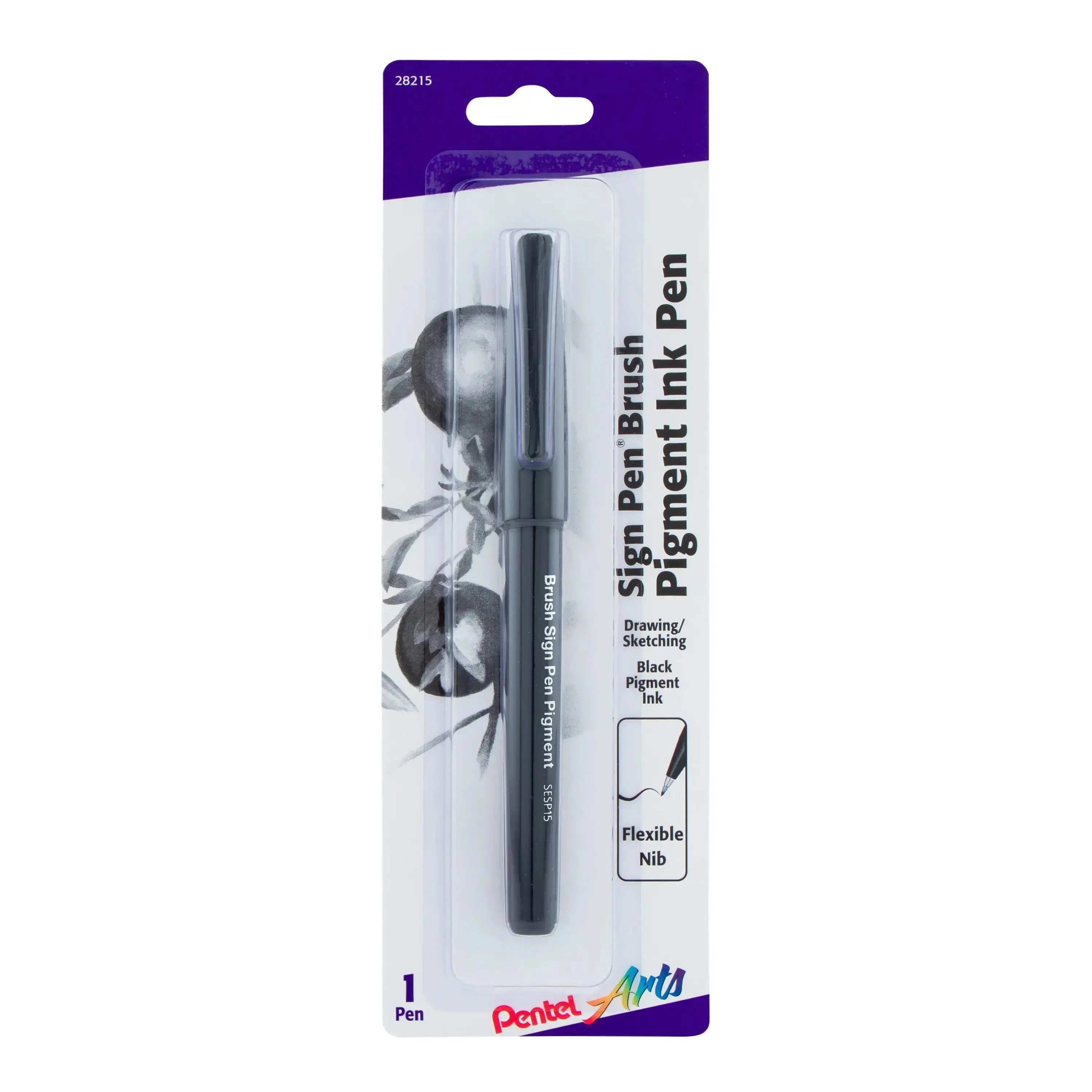 Pentel Arts Sign Pen Brush, Pigment Ink