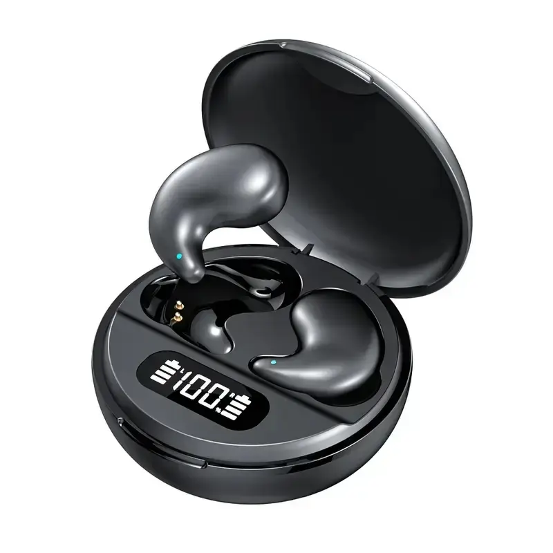 Wireless Sleep Earbuds, Comfortable Invisible Mini Sleeping Headphones for Side Sleepers, Noise Cancellation, Touch Controls, LED Display Charging Case, Extended Battery Life, Compatible with iOS & Android, Suitable for Sleep, Sports and Daily Use Bluetoo
