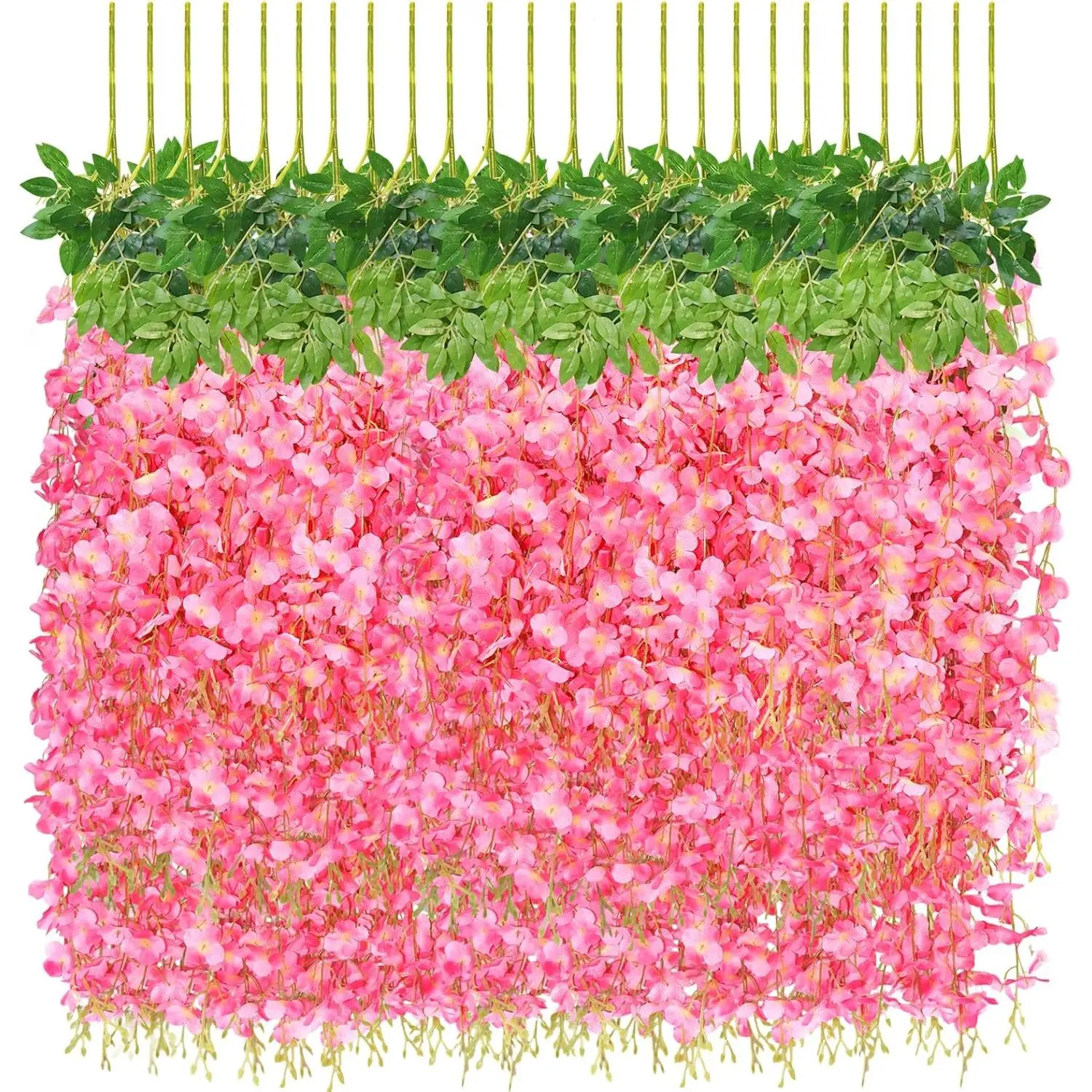 AnYa 24/48 PCS Wisteria Hanging Flowers, Fake Wisteria Vines Artificial Wisteria Garland Silk Flower String for Wedding Arch Garden Party Home Ceiling Wall Backdrop Tent Decoration Pack Decorative girl room decor room decor for girls room decorations