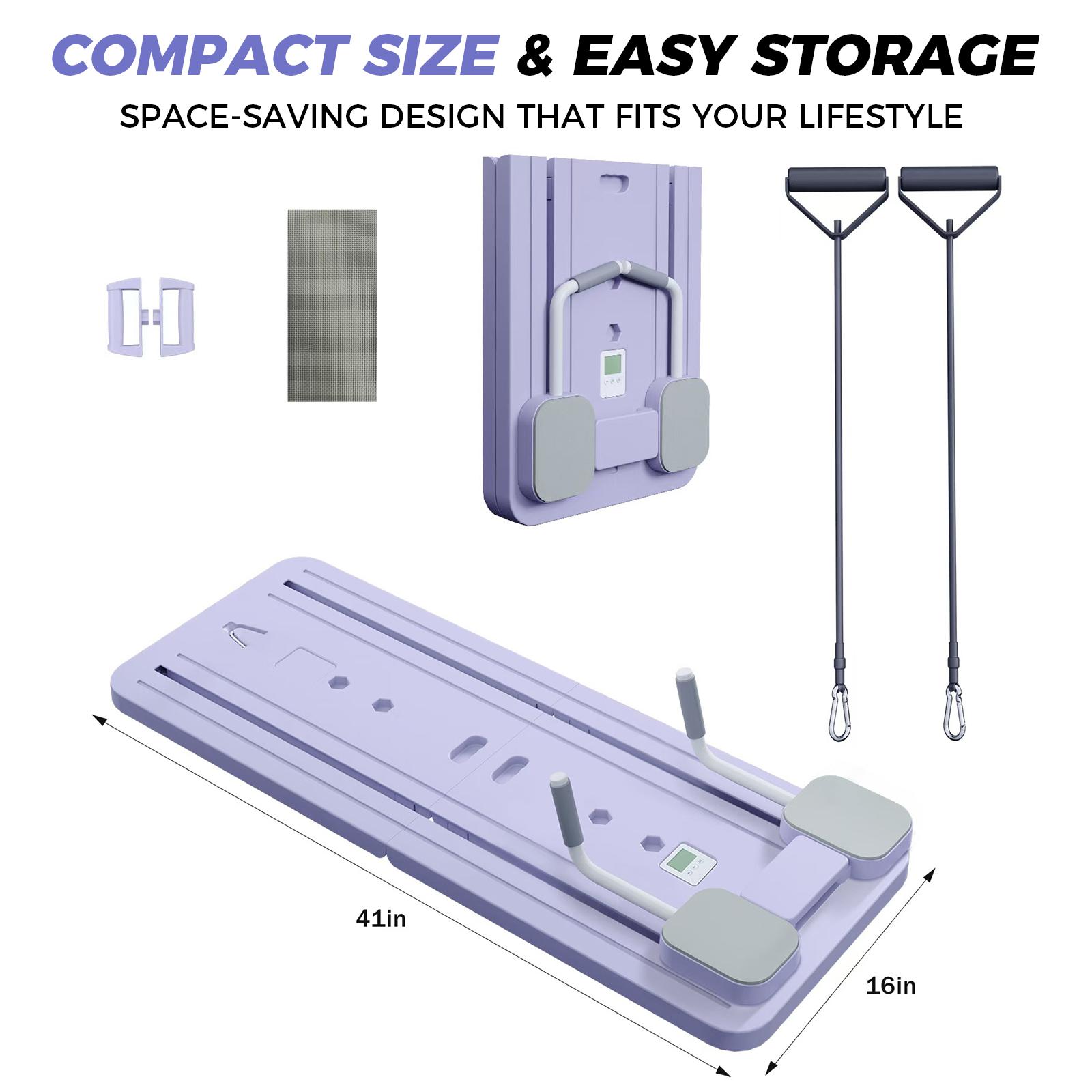 Pilates Board - Pilates Reformer Set, Multi-Purpose Foldable Pilates Reformer Board for Home, 5 in 1 Pilates Sliding Board
