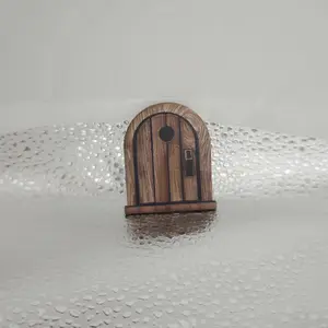 2D Mini Vintage Wooden Door Decor, Flat Fairy Tale Wall Decoration for Living Room, Room & Holiday Display, Easter Halloween Christmas Decor