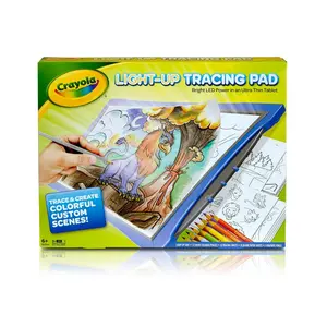 Crayola Light-Up Tracing Pad with Blue Coloring Board, 12 Colored Pencils, 10 Tracing Sheets, and 10 Blank Sheets - Arts & Craft Supplies for Kids