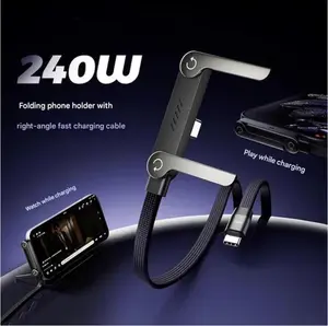 3-in-1 Invisible Stand Charging Cable - 240 W- Fast Charging. USB Type-C