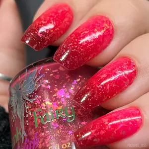 Strawberry Hill Tri-Thermal Nail Polish by Drunk Fairy Polish | Goes From Burgundy (cold) to Red (warm) to Hot Pink when Warmest thermal polish